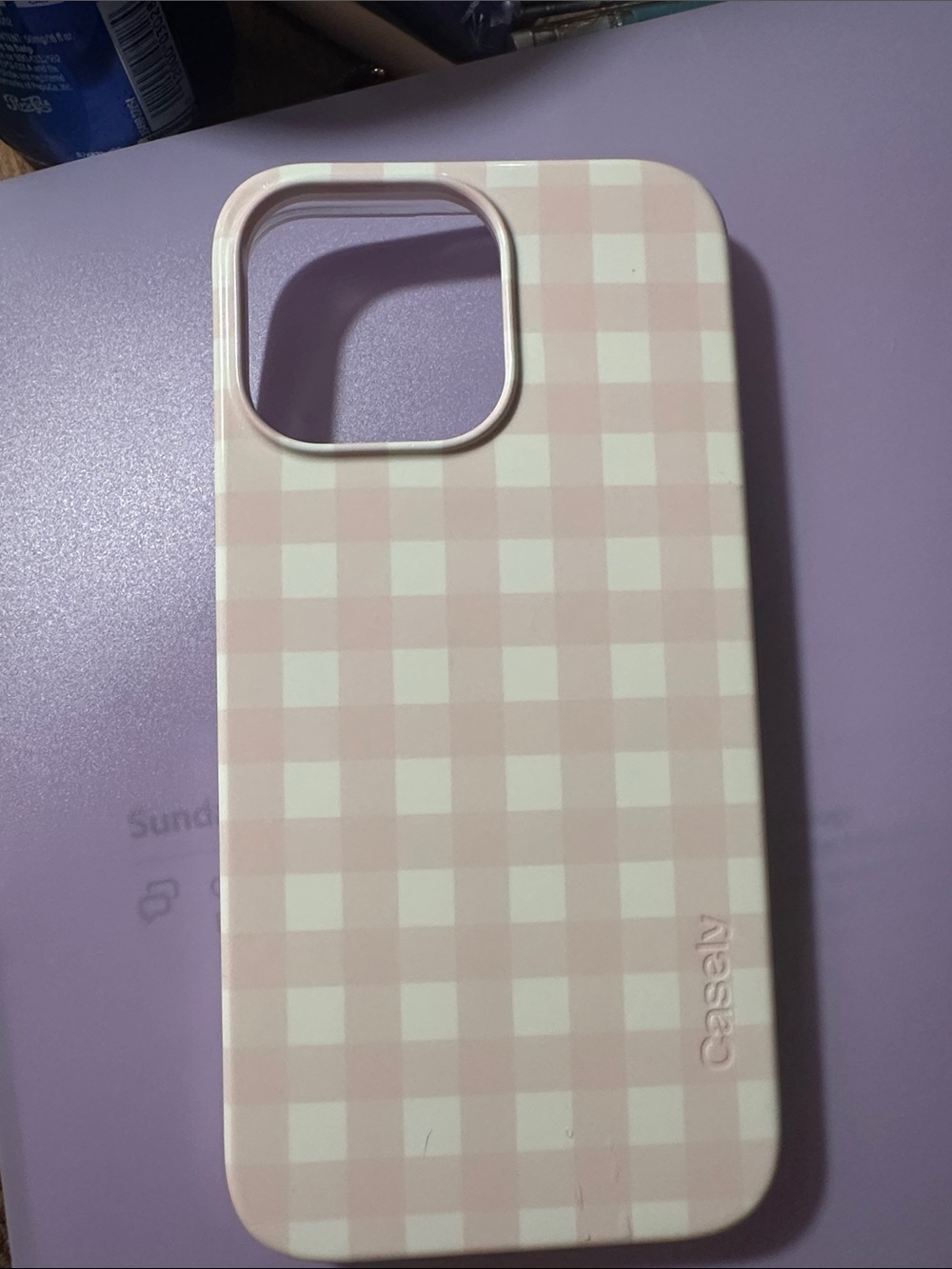 Casetify Pink Gingham Check Phone Case - Soft Pastel Pink & White